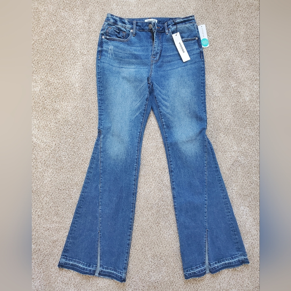 Vigoss High Rise Flare leg jeans with front slit